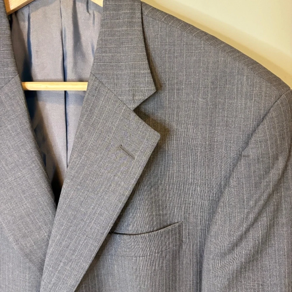 Oscar de la Renta Men's Wool Blazer Gray Blue 44R‎ 2 Button Single Breasted